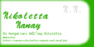 nikoletta nanay business card